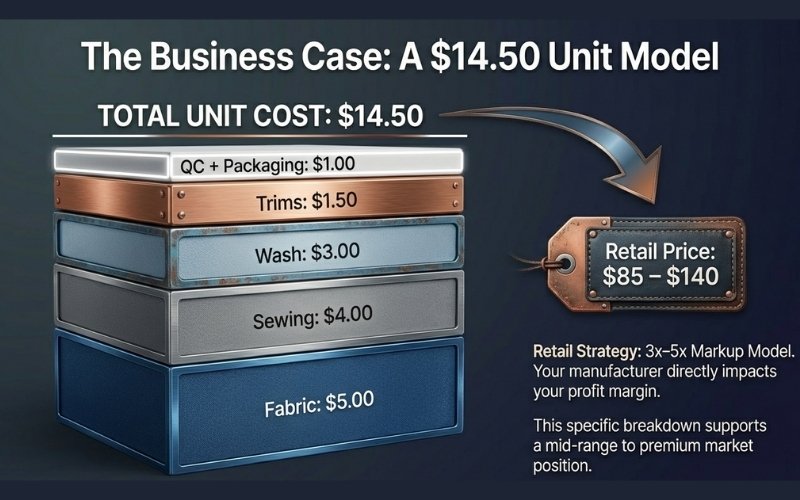 How Much Does It Cost to Manufacture Custom Jeans? 6 Realistic Cost Example (Mid-Range Private Label Brand)